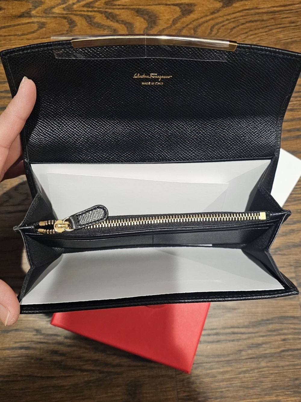 Salvatore Ferragamo Black Leather Gancini Continental Wallet - Picture 7 of 15